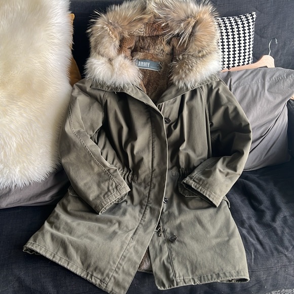 YVES SALOMON - ARMY hooded parka FR38 - Picture 8 of 9